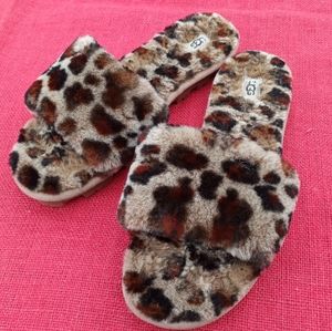 Ugg Women's 11 M Shearling Slippers Leopard Print
